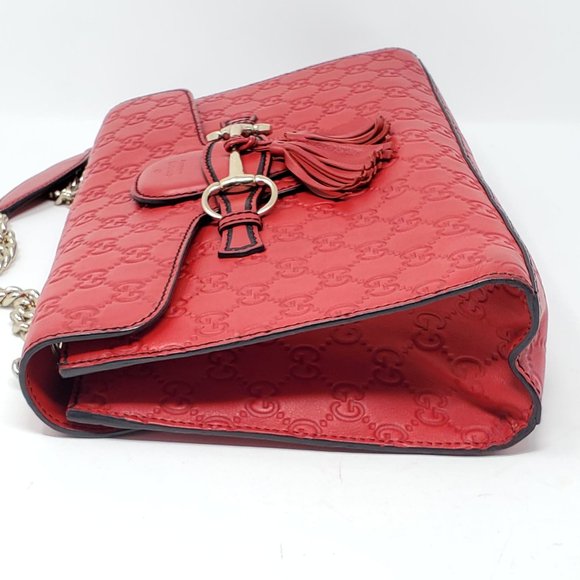 Auth Gucci Medium Emily Red GuccissimaShoulder Bag - Picture 5 of 16
